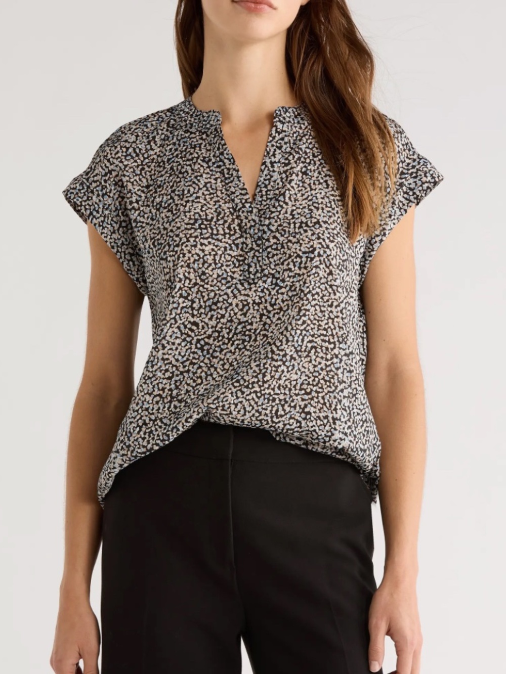 Vince Camuto - Capped Short Sleeve Dot Print
